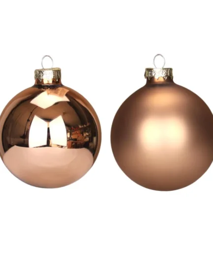 Bolas de Natal Bege 8cm Conjunto de 12 Unidades